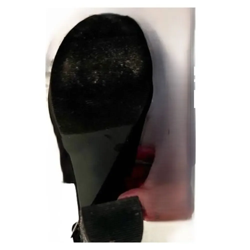 Charlotte Russe Heels Womens Size 6 Black Faux Suede Peep Toe Sparkly 5” Prom